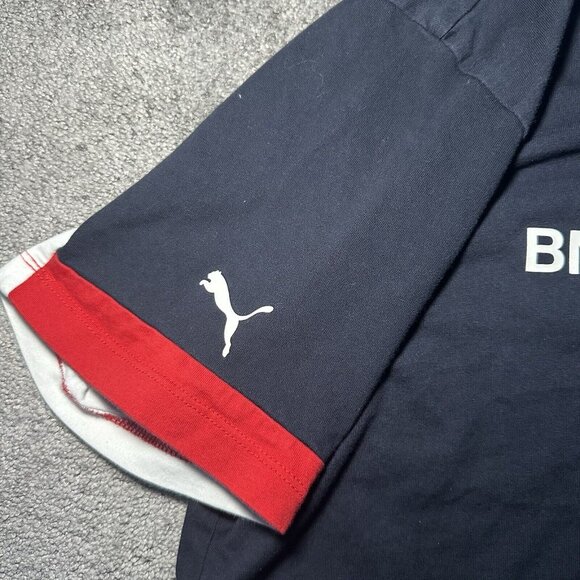 Puma BMW Shirt Mens Large Blue M Series Motorsport Short Sleeve Racing - Picture 4 of 9